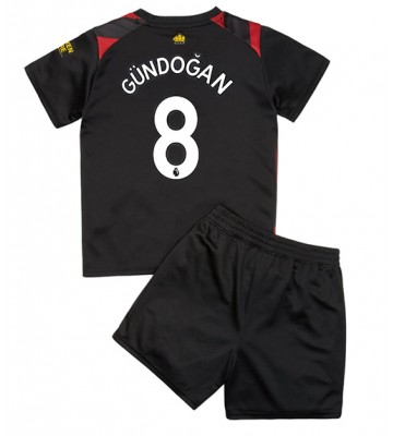 Manchester City Ilkay Gundogan #8 Bortedraktsett Barn 2022-23 Kortermet (+ Korte bukser)